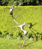 Hares of Distinction - stainless steel, approx 2.4 metres
